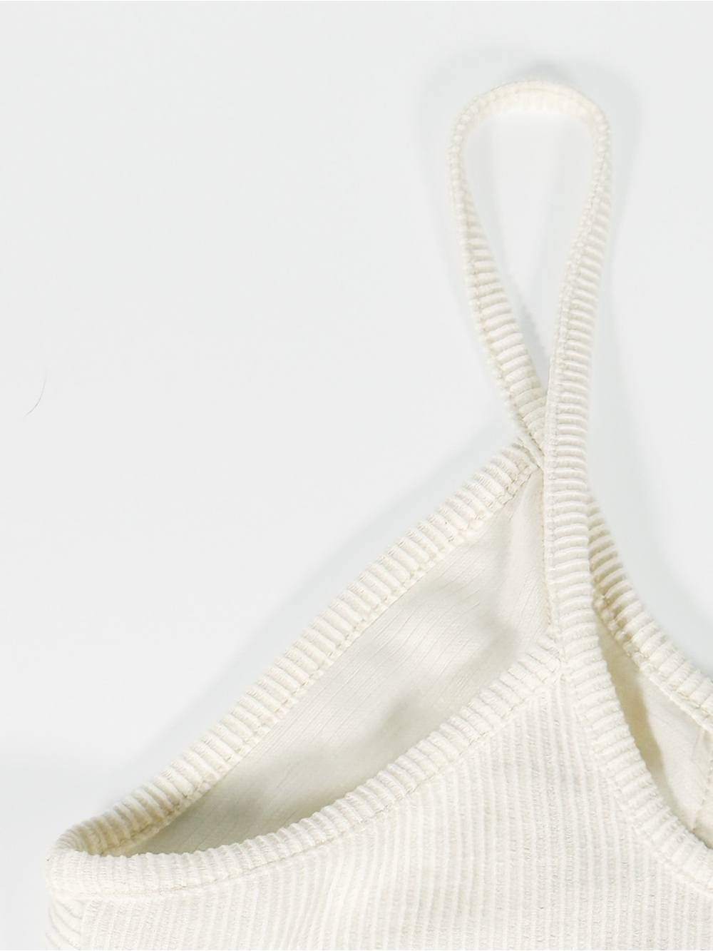 Urban Outfitters Ribbed Button Front Cropped Tank Top Cream Medium - Picture 11 of 16